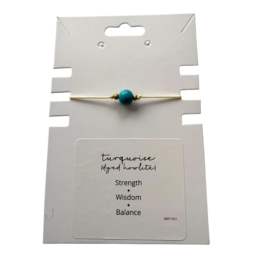 Single Bead Wristlets: Turquoise (Dyed Howlite)