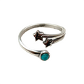 Silver-Plated Adjustable Ring, Turquoise