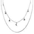 Star & Moon Layered Necklace: Silver