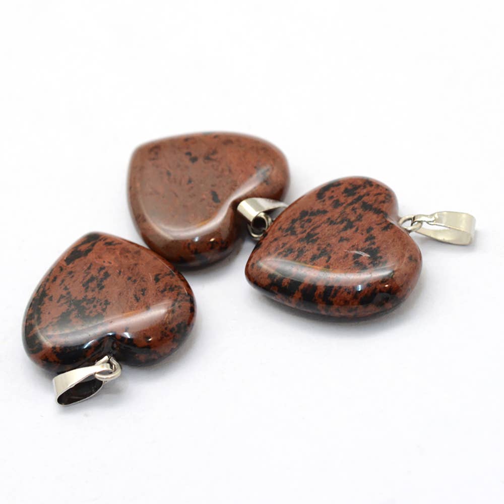 Heart Pendant, 2.2x2.1cm: Mahogany Obsidian