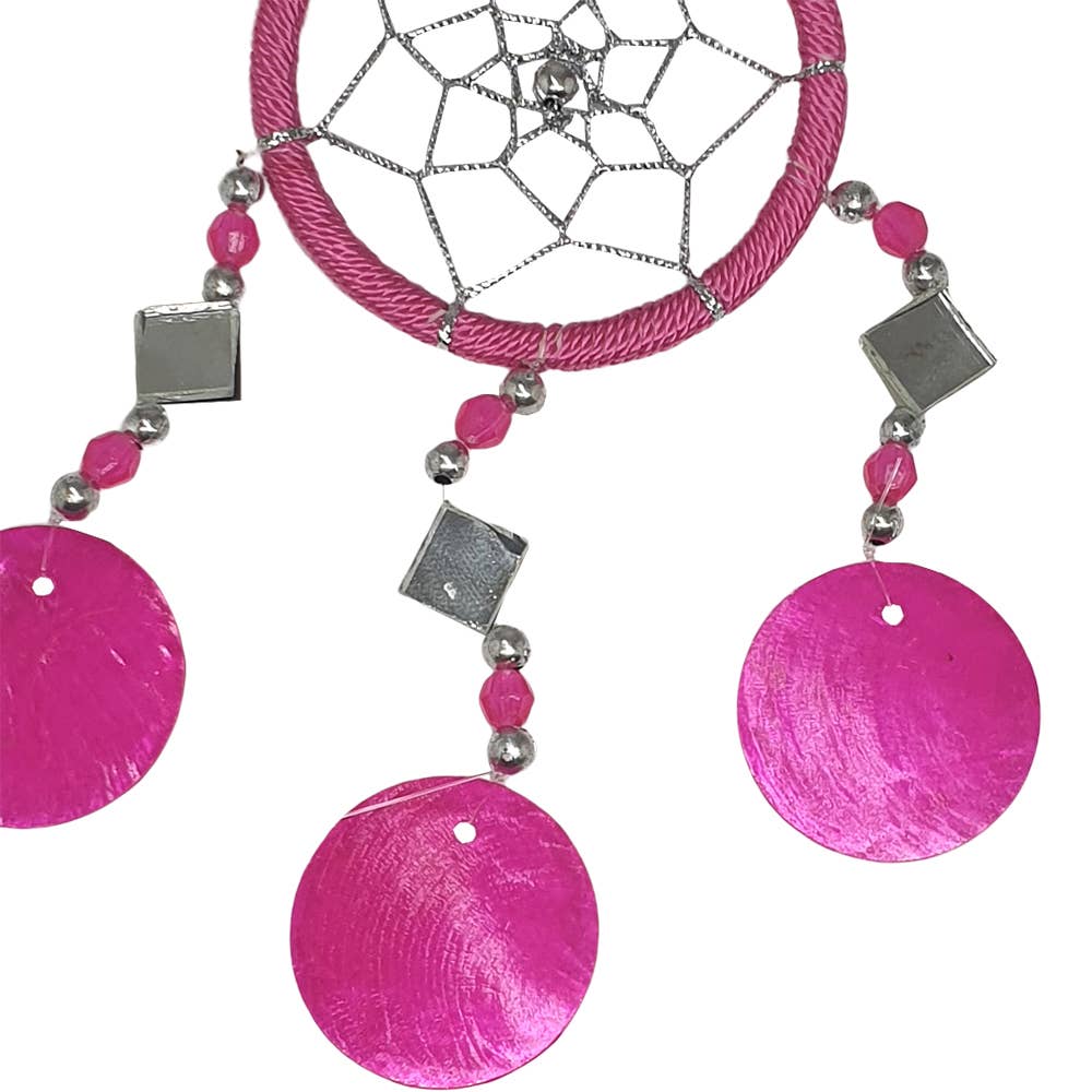 Capiz Dream Catcher, 6cm Ring: Pink