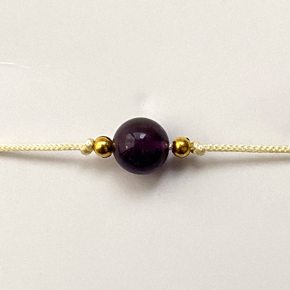 Single Bead Wristlets: Amethyst