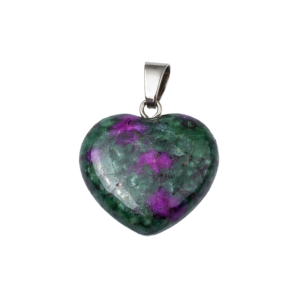 Heart Pendant, 2.2x2.1cm: Ruby Zoisite