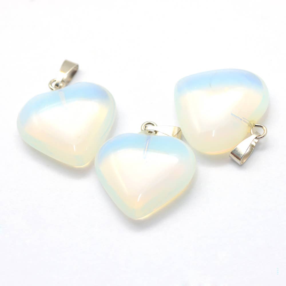 Heart Pendant, 2.2x2.1cm: Opalite
