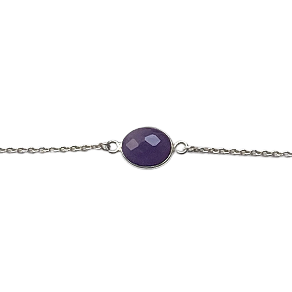 Silver-Plated Chain Bracelet Amethyst
