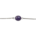 Silver-Plated Chain Bracelet Amethyst