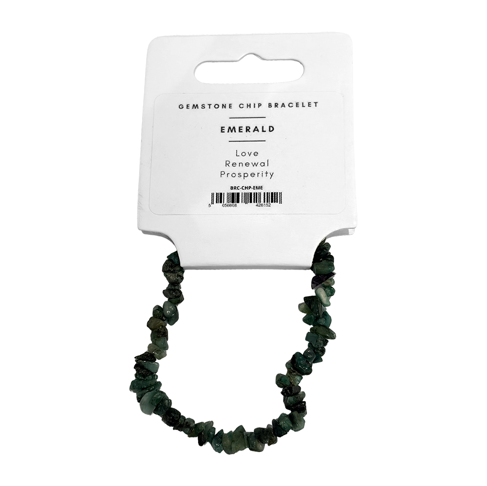 Gemstone Chip Stretch Bracelet: Emerald