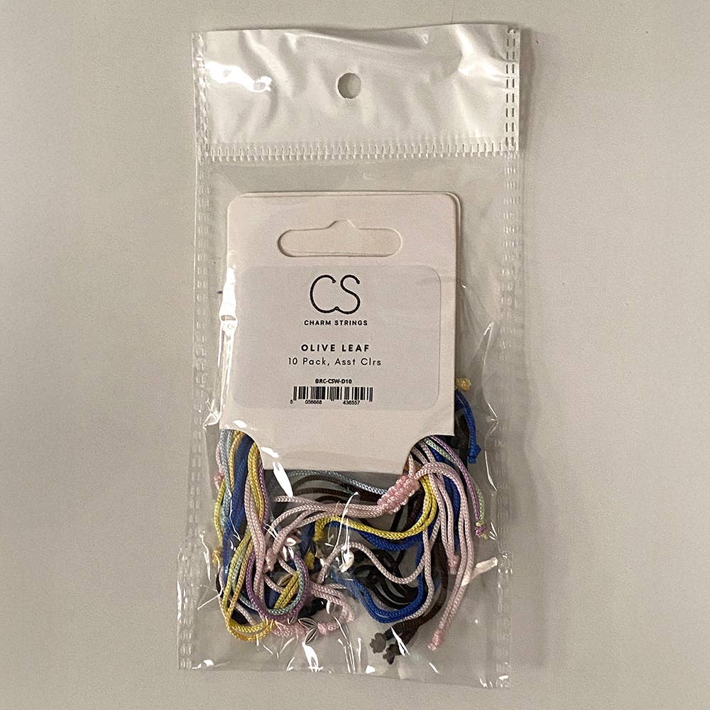 Charm Strings, Pack of 10, Assorted Colours: Classic Heart