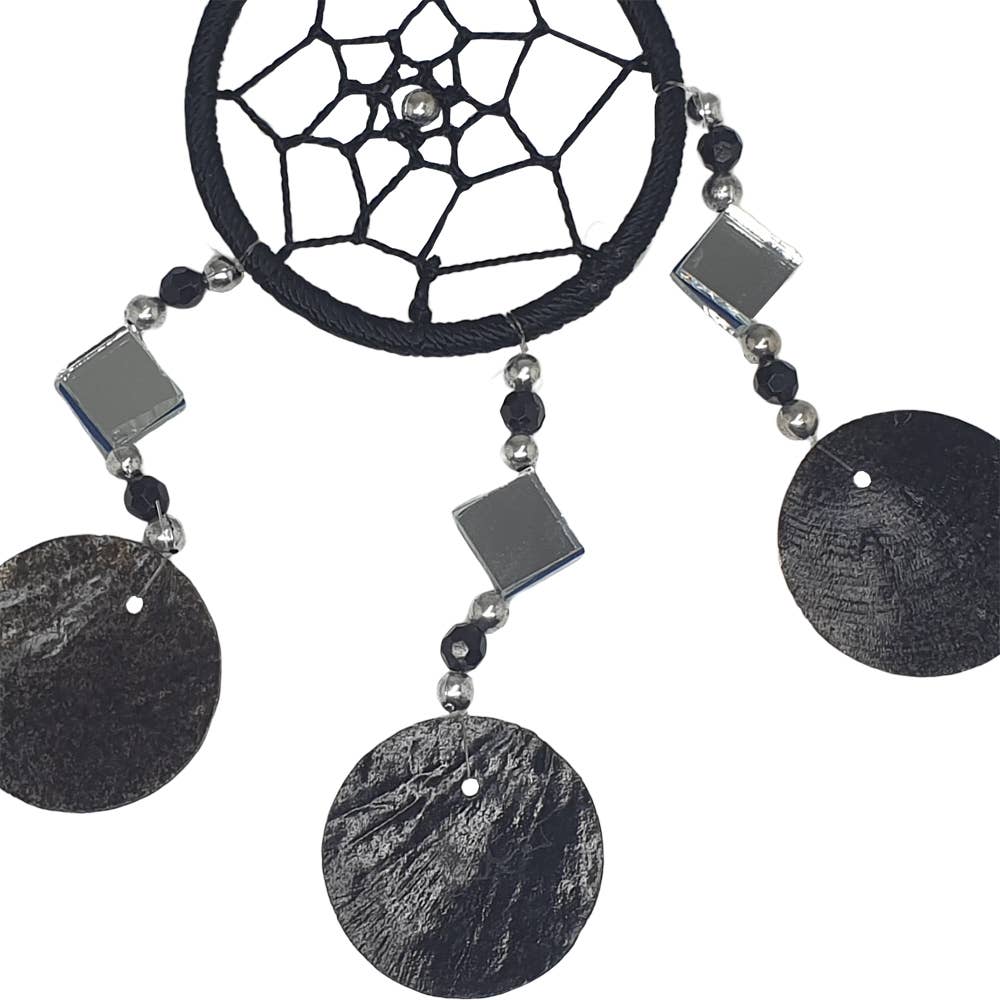Capiz Dream Catcher, 6cm Ring: Black