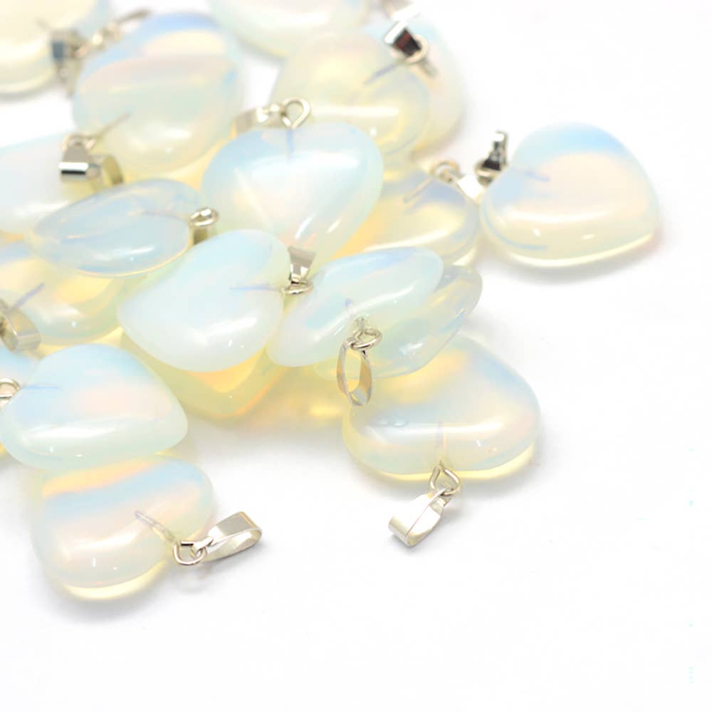 Heart Pendant, 2.2x2.1cm: Opalite