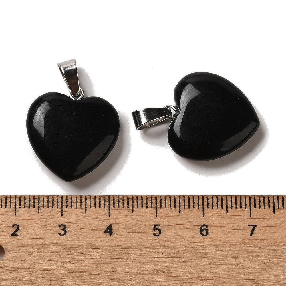 Heart Pendant, 2.2x2.1cm: Mahogany Obsidian