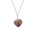 Crystal Heart Wire Wrap Pendant, 3cm: Rose Quartz
