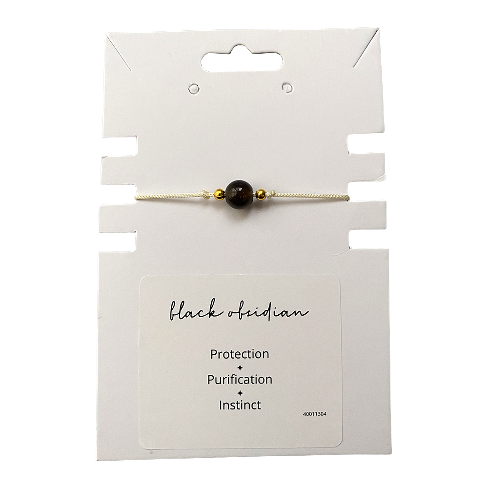 Single Bead Wristlets: Black Obsidian