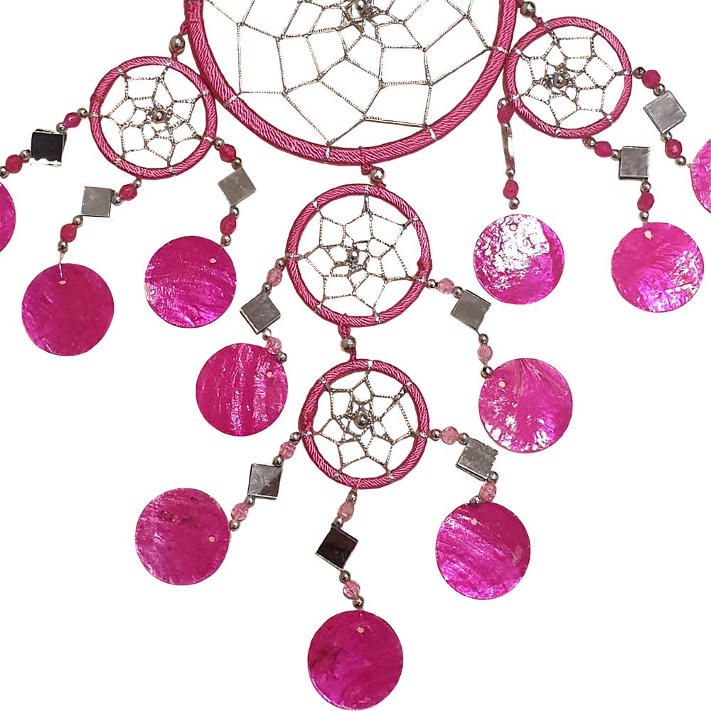 Capiz Dream Catcher, 12cm Ring: Pink