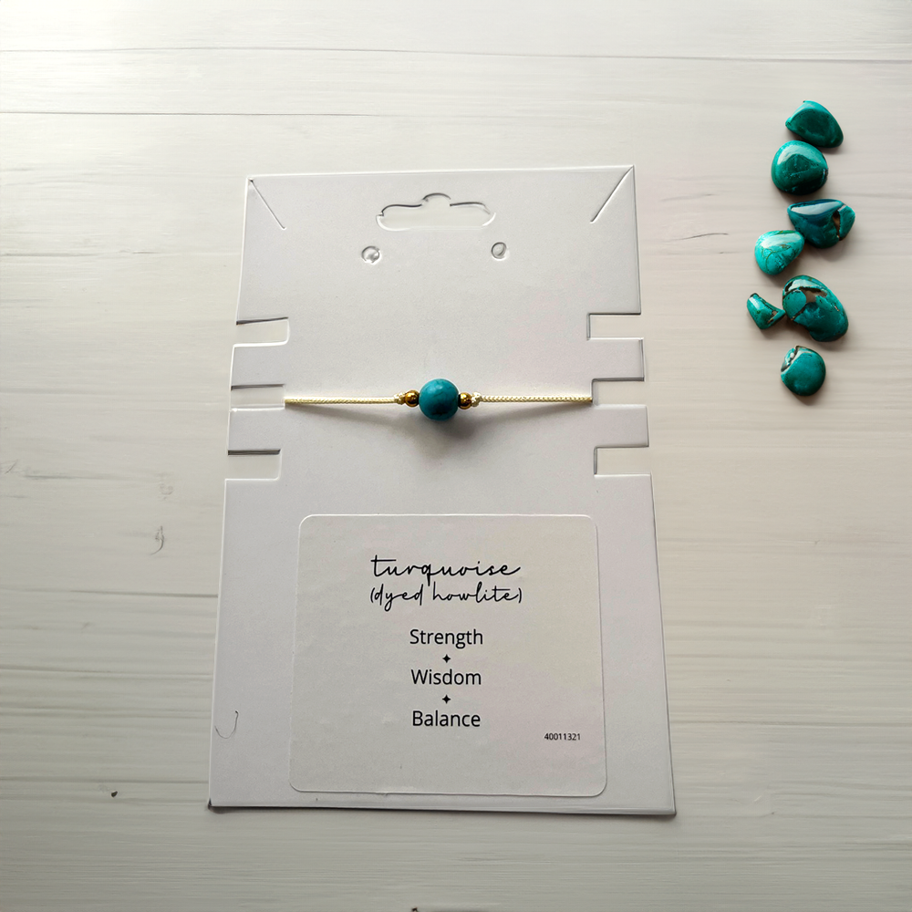 Single Bead Wristlets: Turquoise (Dyed Howlite)