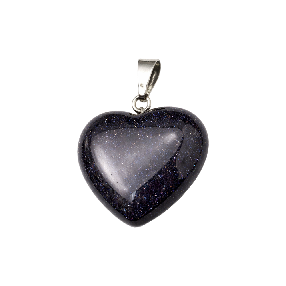 Heart Pendant, 2.2x2.1cm: Blue Goldstone