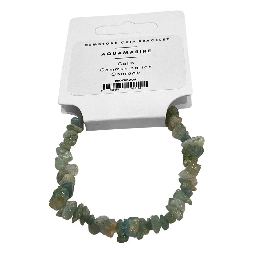 Gemstone Chip Stretch Bracelet: Aquamarine