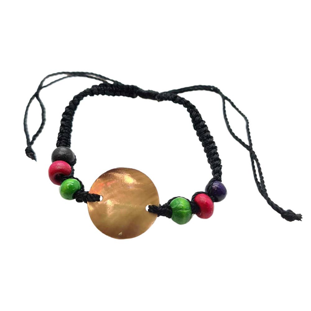 Beach Bracelet: Black / Round Nacre