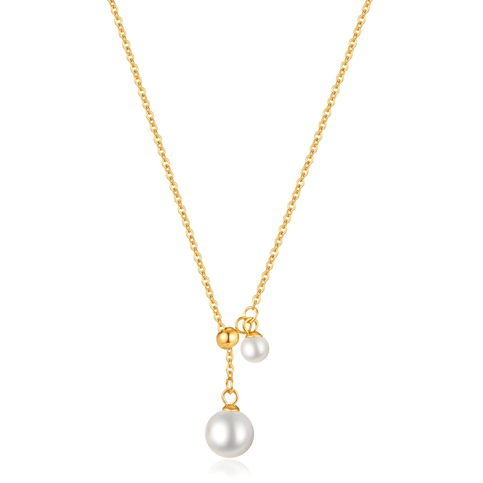 Necklace, 18K Gold Plated Steel