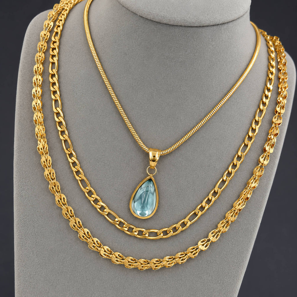 Necklace, 18K Gold Plated Steel