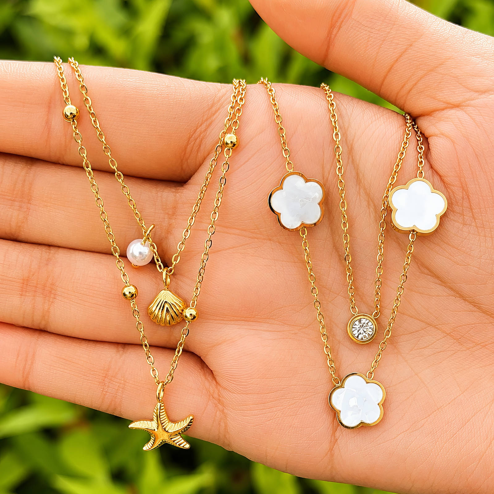 Necklace, 18K Gold Plated Steel