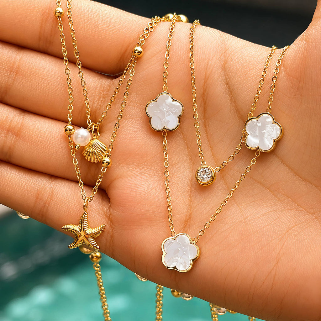 Necklace, 18K Gold Plated Steel