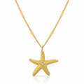 Starfish Necklace, 18K Gold Plated Steel
