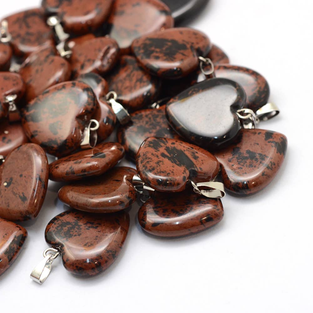 Heart Pendant, 2.2x2.1cm: Mahogany Obsidian