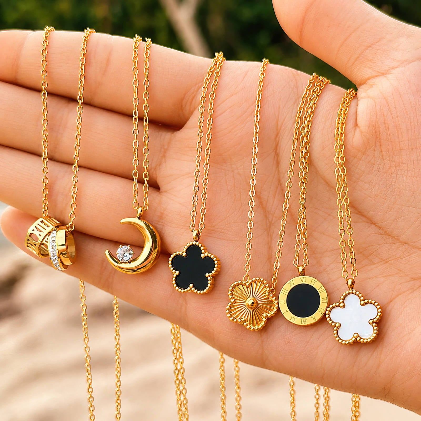 Necklace, 18K Gold Plated Steel