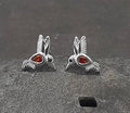 9 X 6mm Red CZ Humming Bird Stud Earrings