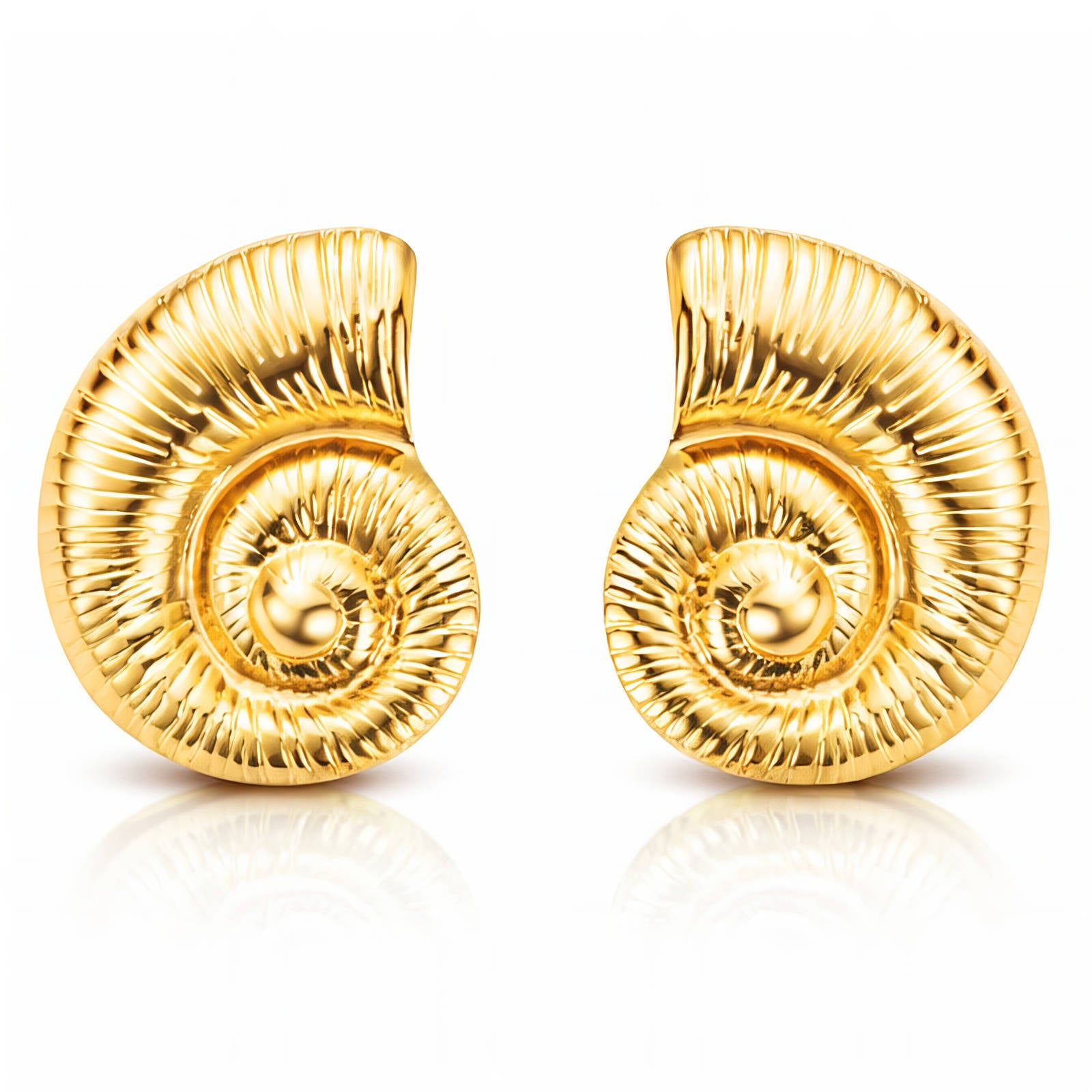 Seashells Earrings, 18K Gold Plated Steel
