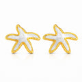 Starfishs Earrings, 18K Gold Plated Steel
