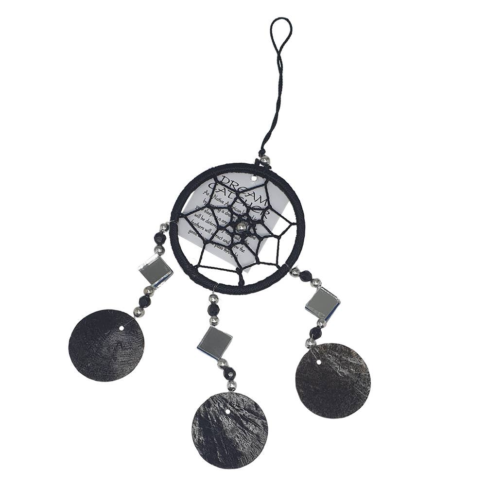 Capiz Dream Catcher, 6cm Ring: Black