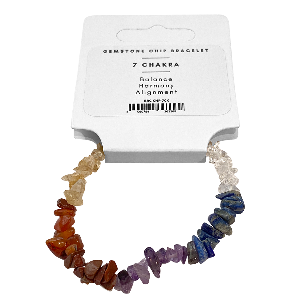 Gemstone Chip Stretch Bracelet: 7 Chakra