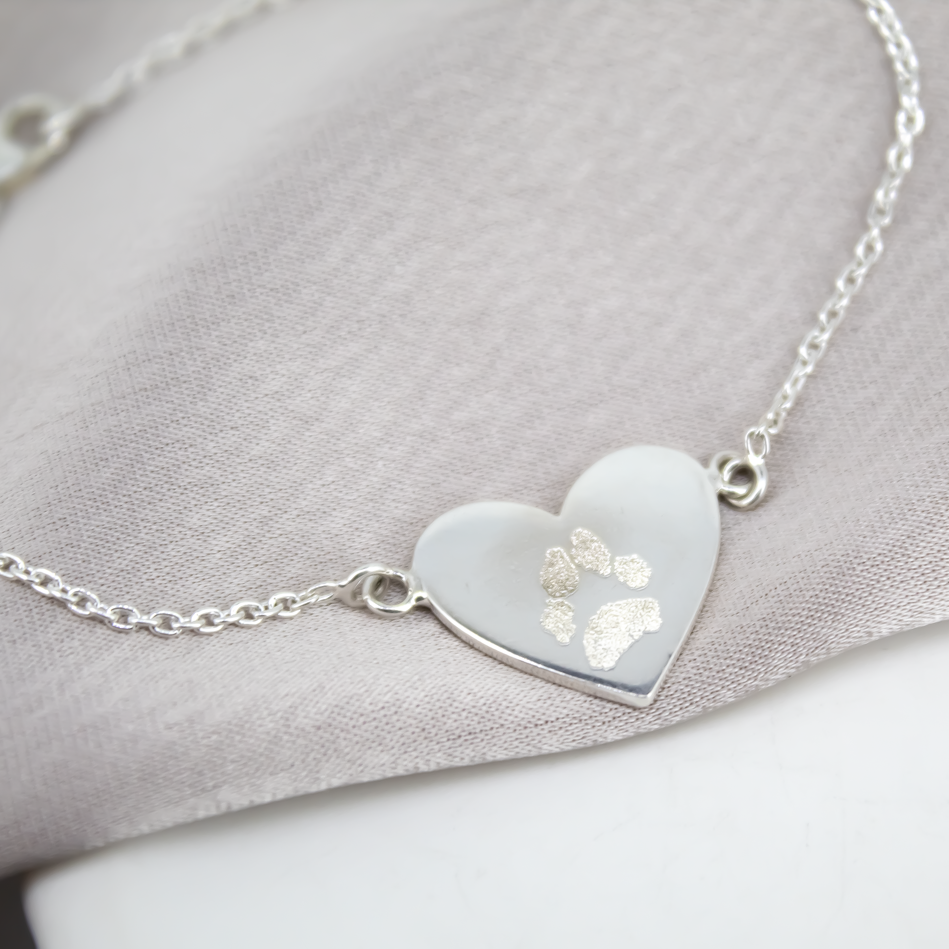 Paw Print Heart Bracelet