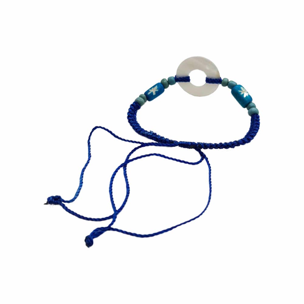 Beach Bracelet: Black / Round Nacre