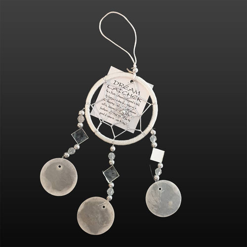 Capiz Dream Catcher, 6cm Ring: White