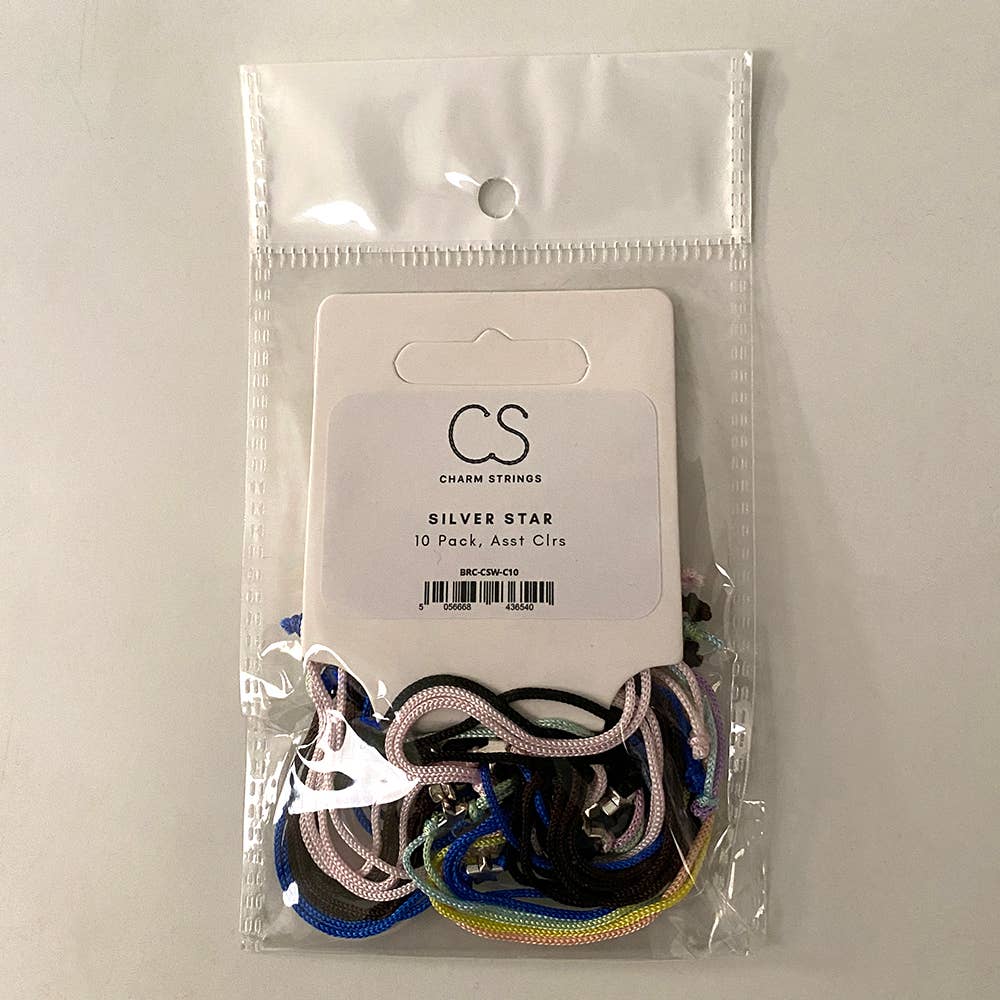 Charm Strings, Pack of 10, Assorted Colours: Classic Heart