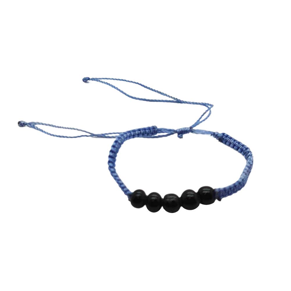 Beach Bracelet: Black / Round Nacre