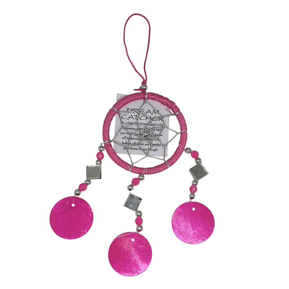 Capiz Dream Catcher, 6cm Ring: Pink