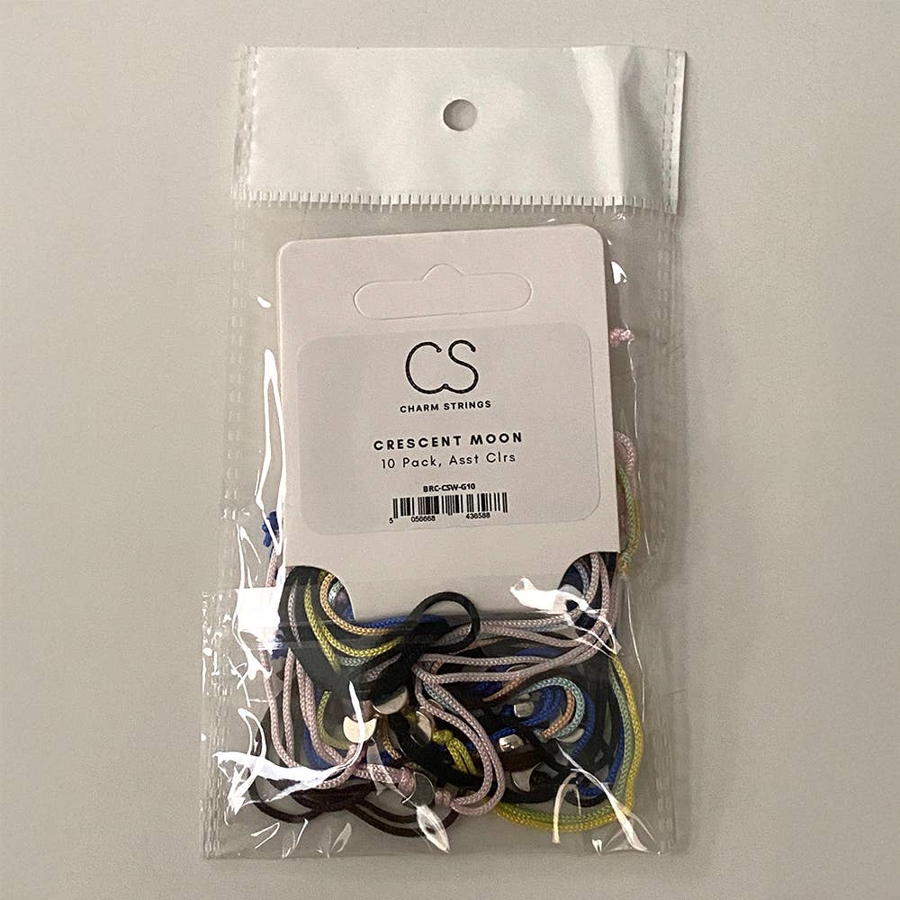 Charm Strings, Pack of 10, Assorted Colours: Classic Heart