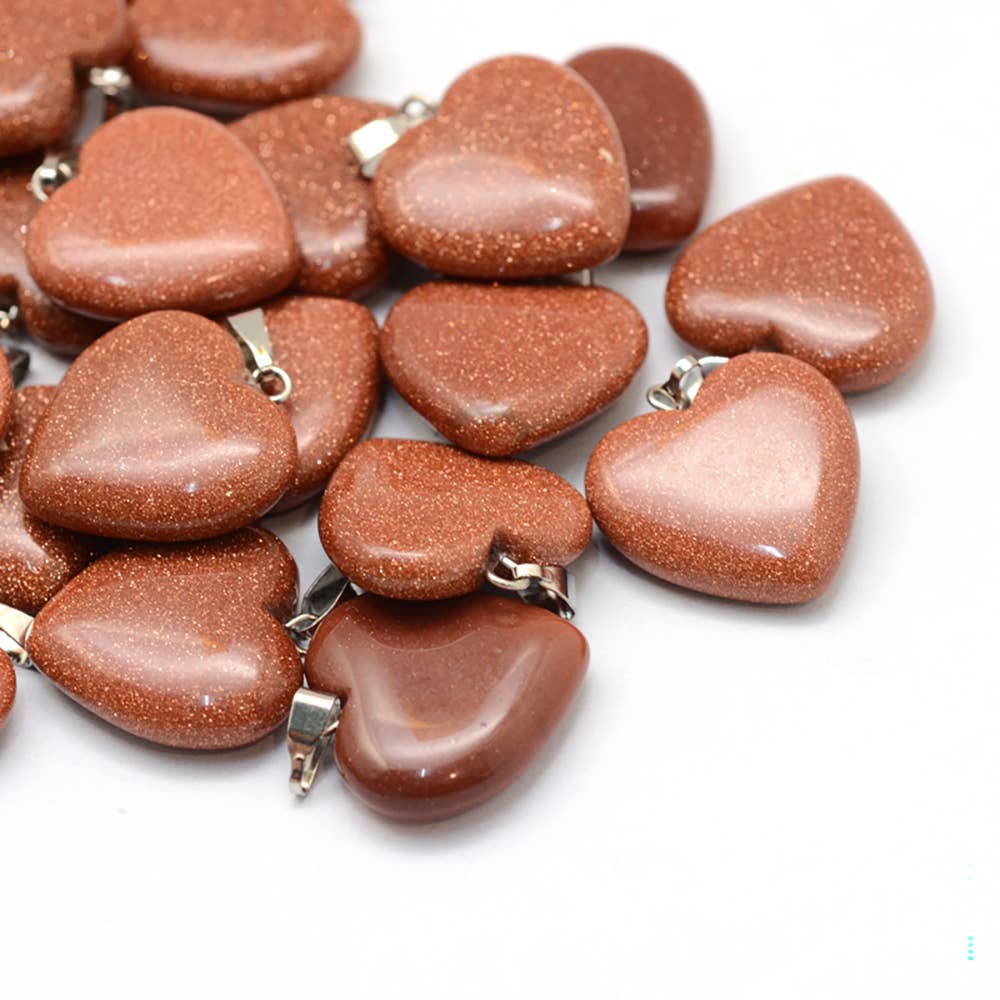 Heart Pendant, 2.2x2.1cm: Mahogany Obsidian
