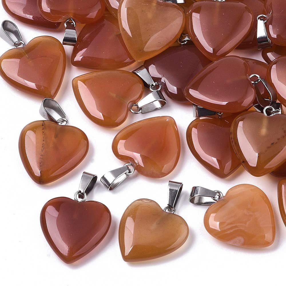 Heart Pendant, 2.2x2.1cm: Mahogany Obsidian