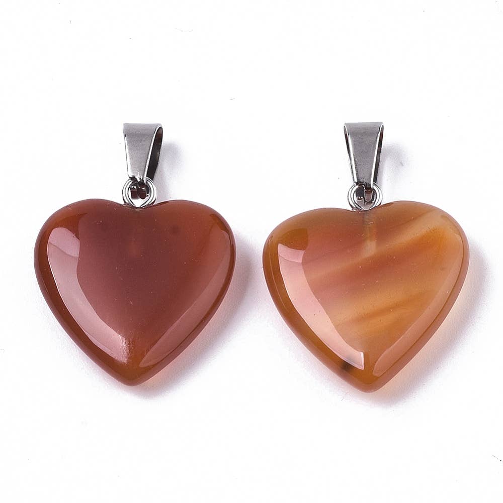 Heart Pendant, 2.2x2.1cm: Mahogany Obsidian
