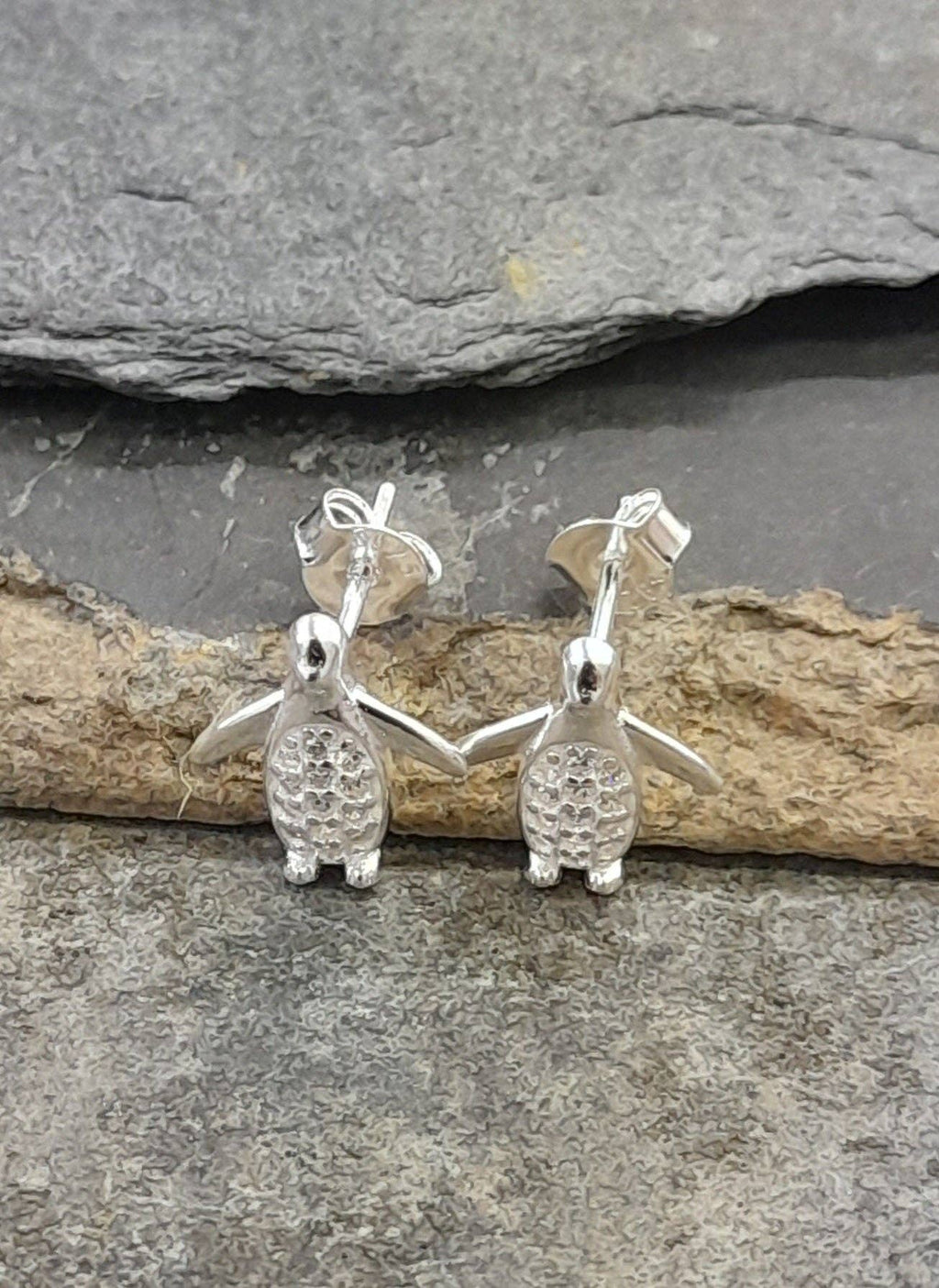 Penguin Stud Earrings 925 Silver 10 X 10MM